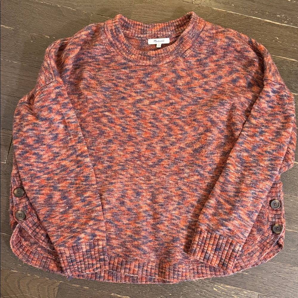 Multicolor Knit Sweater with Button Detail Madewell